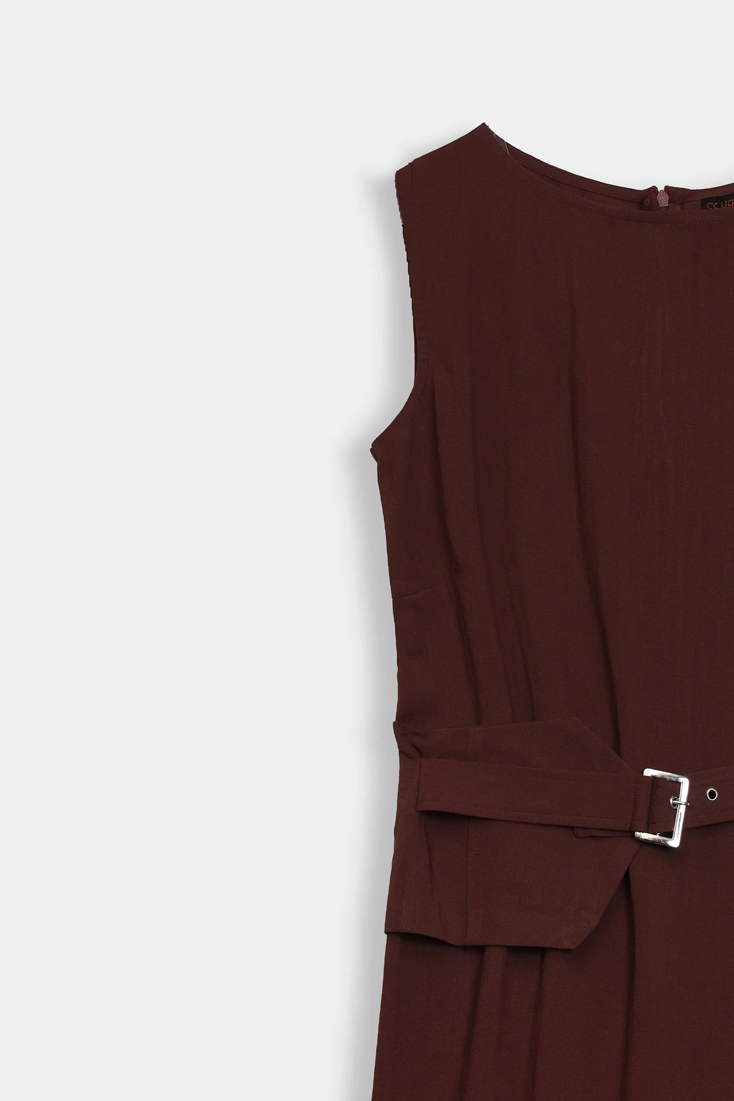 Long Dress With Waist Belt - Cougar Clothing