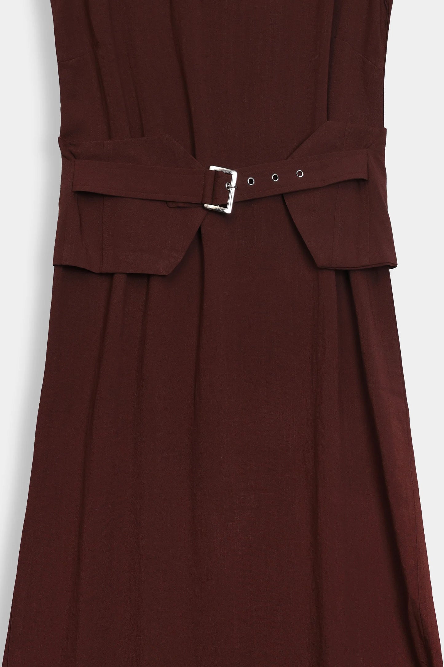 Long Dress With Waist Belt - Cougar Clothing