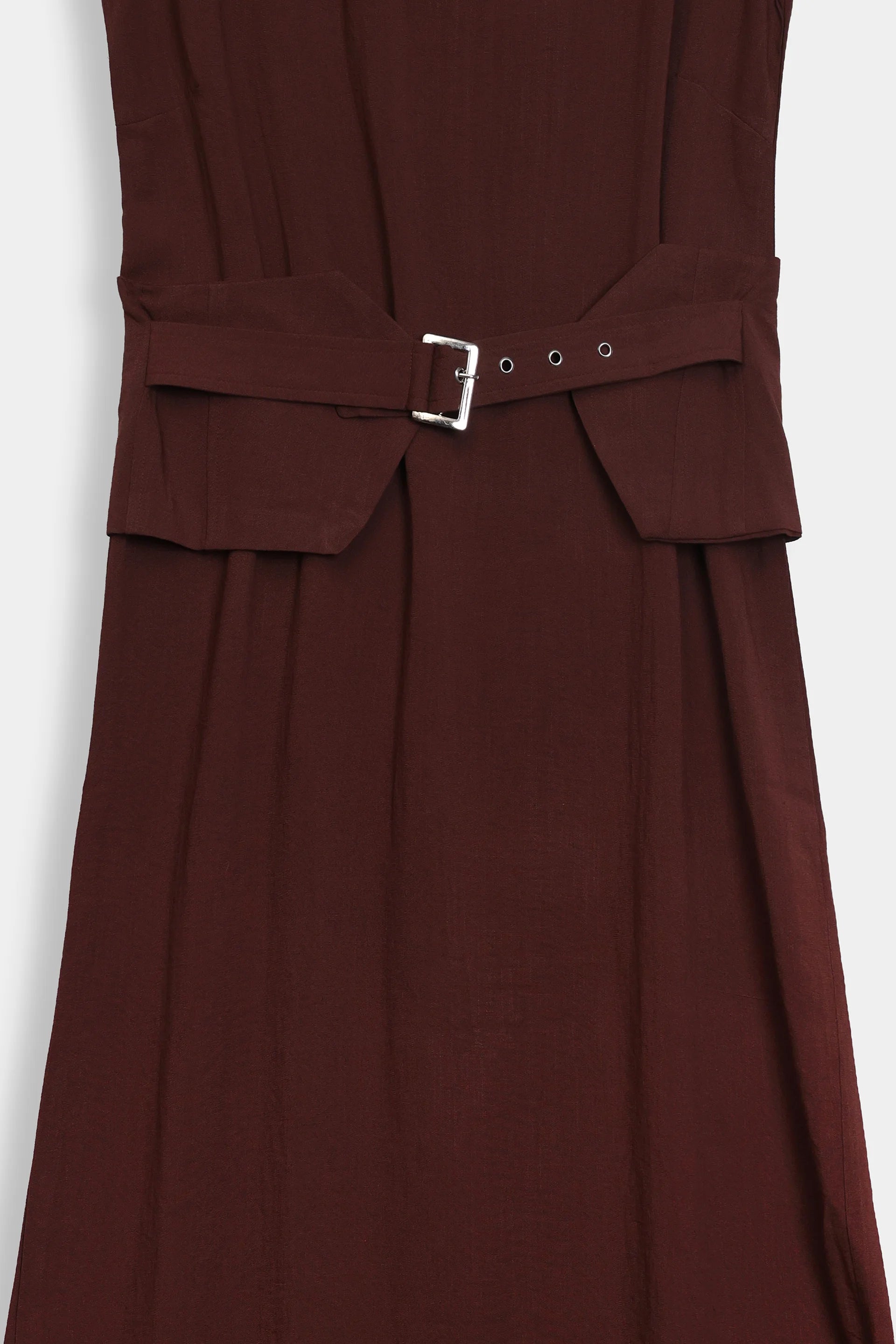 Long Dress With Waist Belt - Cougar Clothing