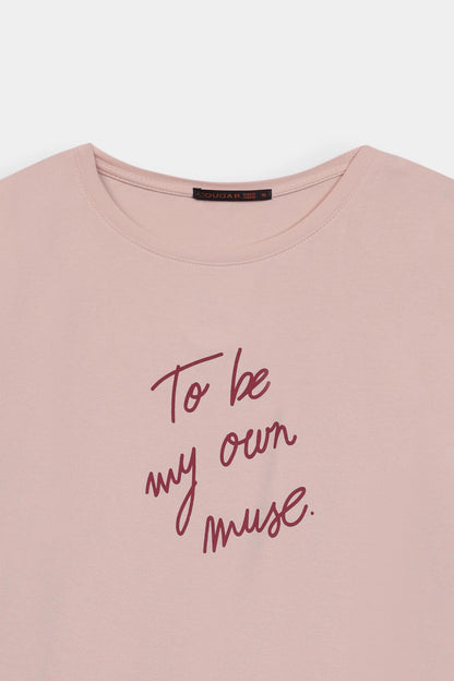 Text Printed T-Shirt - Cougar Clothing