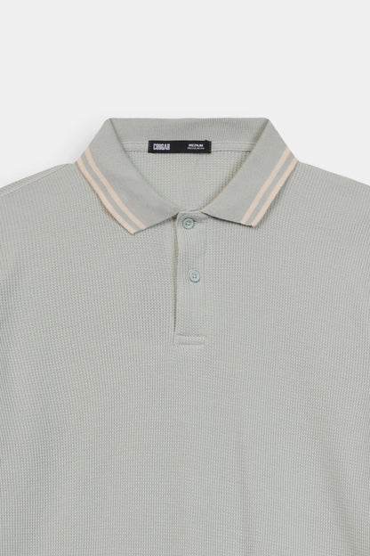 Waffle Knit Polo - Cougar Clothing