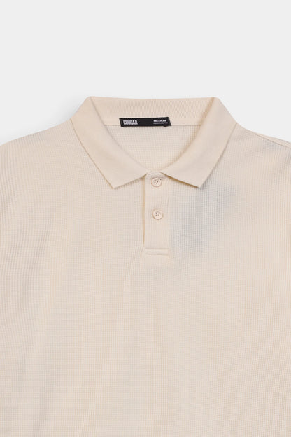 Relaxed Waffle Knit Polo - Cougar Clothing