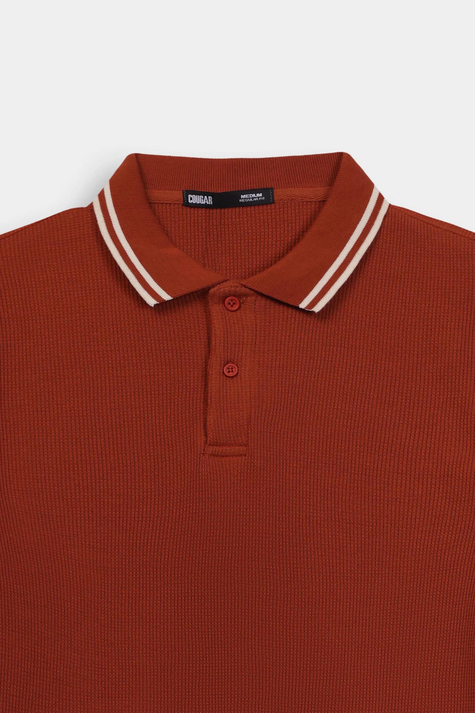 Waffle Knit Polo - Cougar Clothing