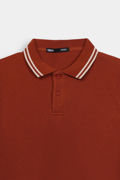 Waffle Knit Polo - Cougar Clothing