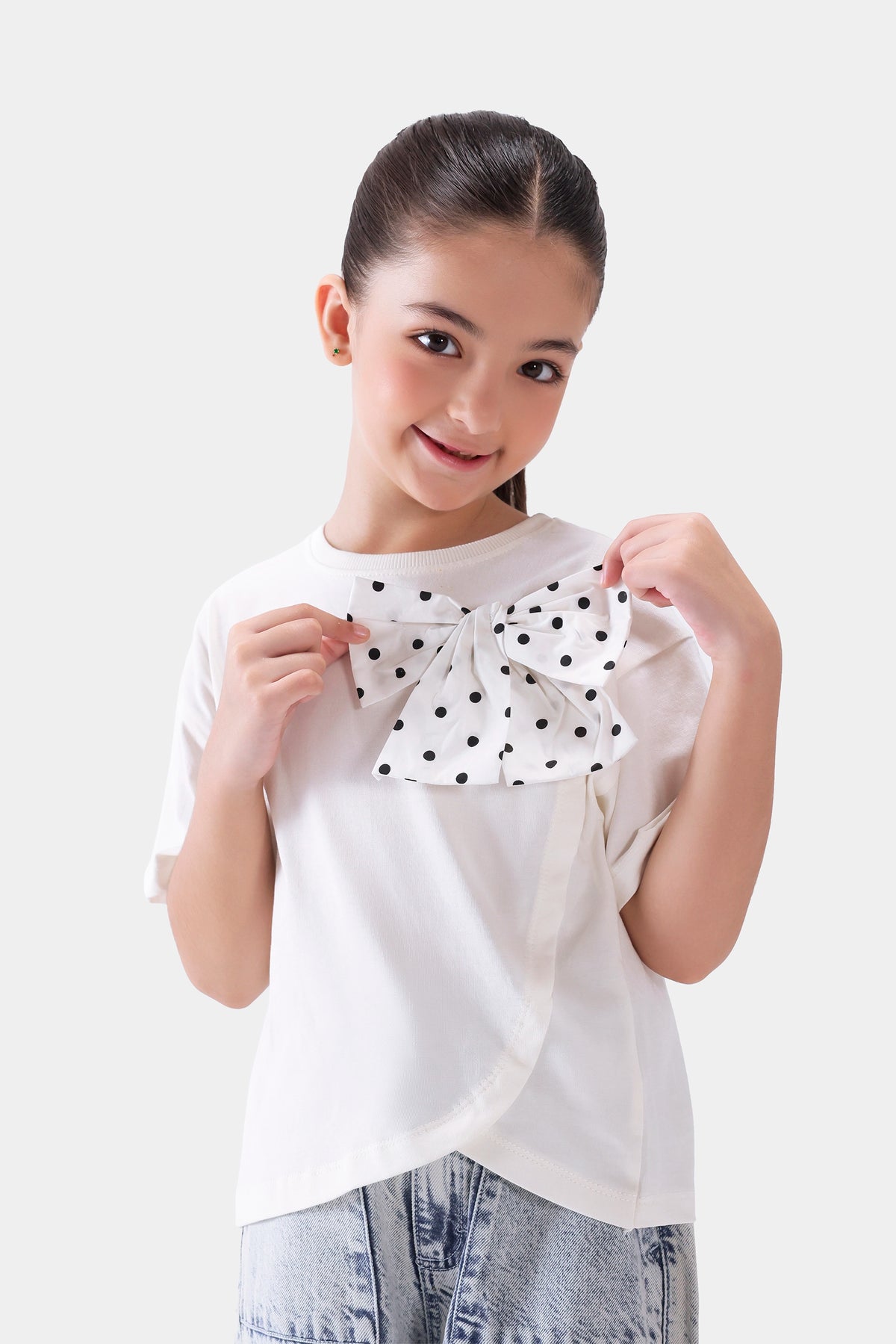 Polka Dot Bow T-Shirt - Cougar Clothing