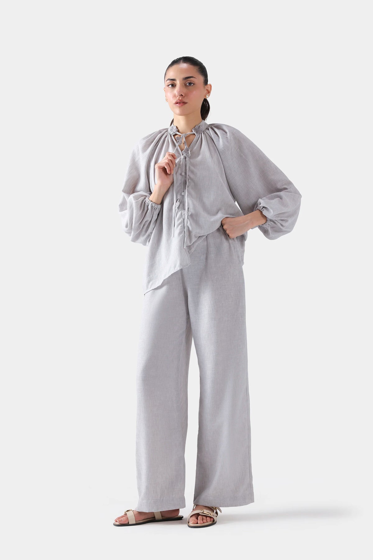 Textured Pleated Trousers - Cougar Clothing