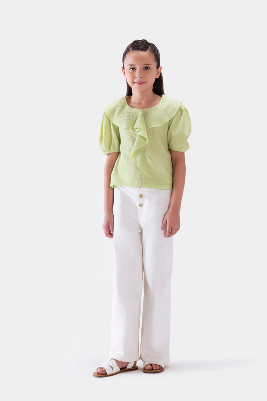 Front Ruffled Top - Cougar Clothing