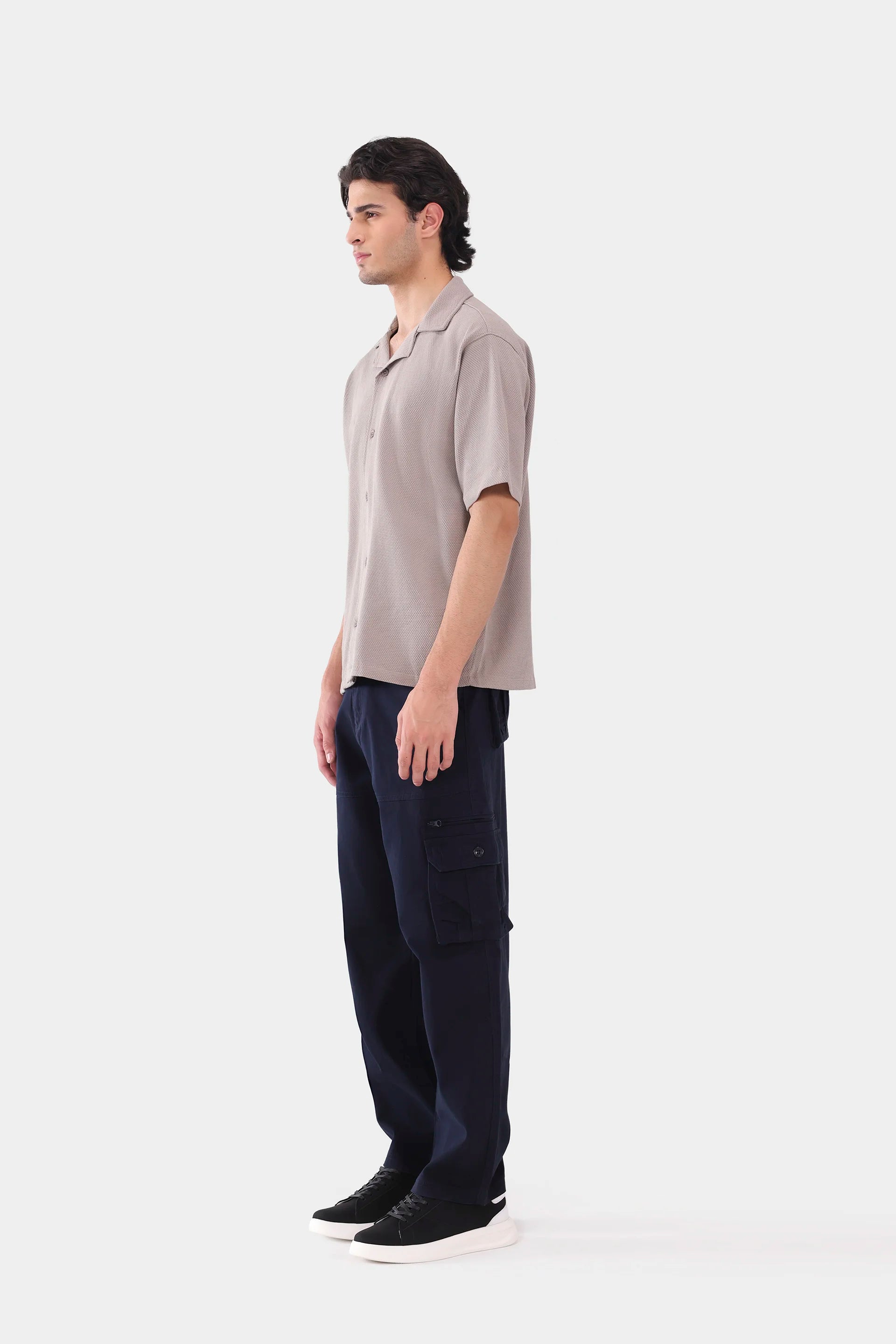 Popcorn Knit Boxy Shirt - Cougar Clothing