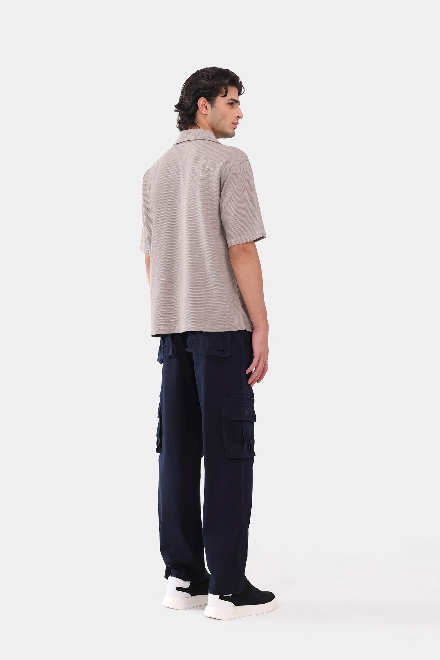 Popcorn Knit Boxy Shirt - Cougar Clothing