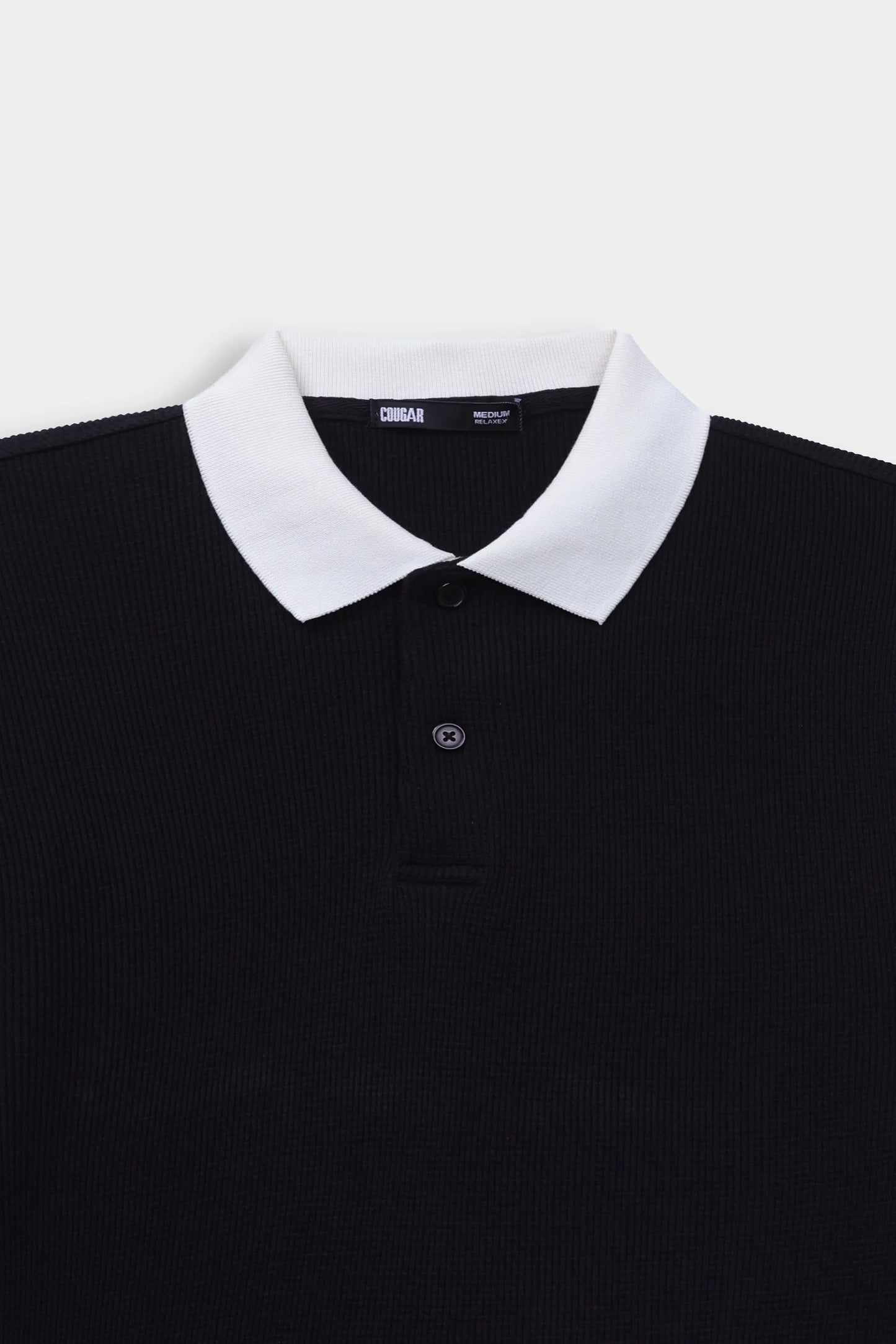 Contrast Textured Polo - Cougar Clothing