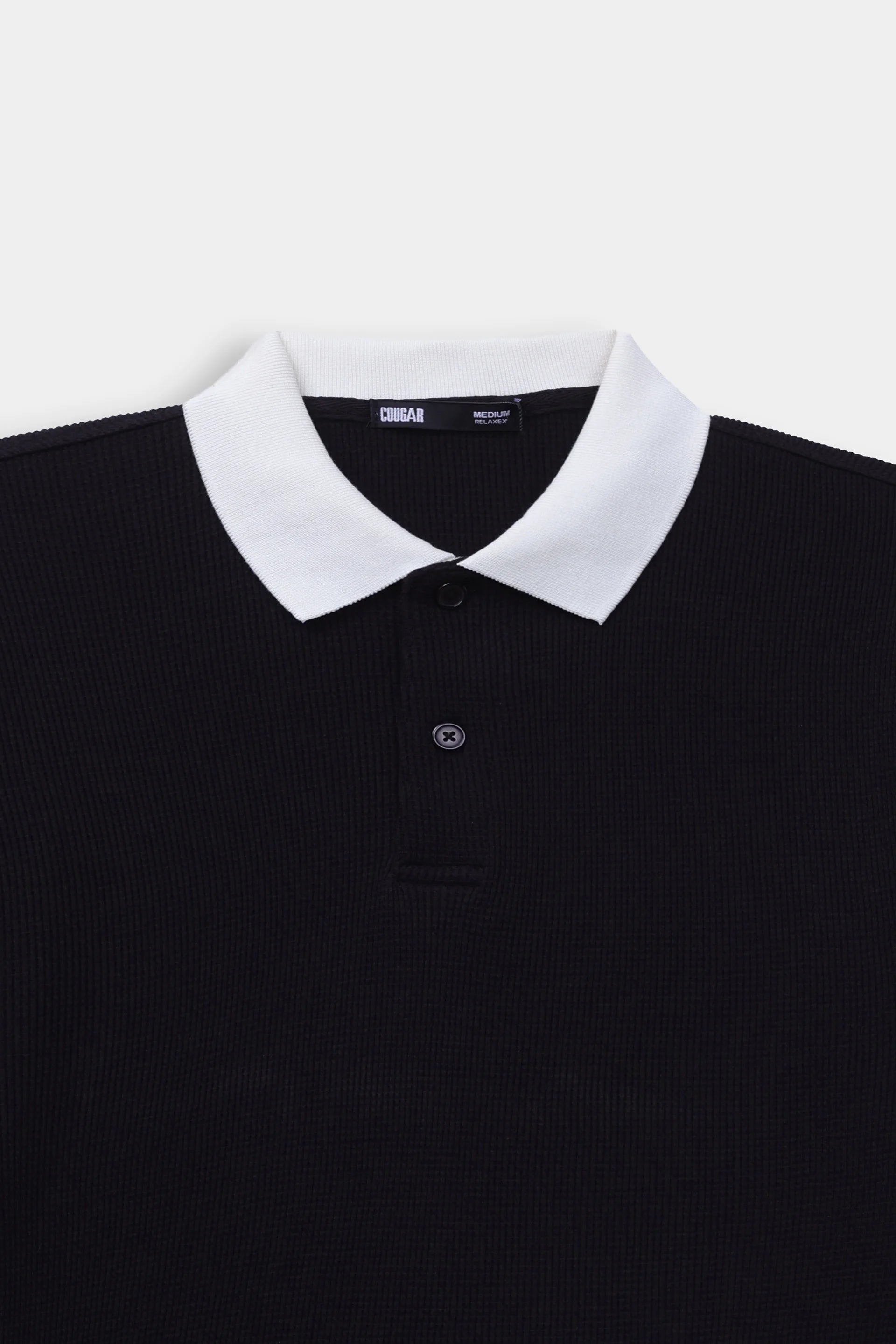 Contrast Textured Polo - Cougar Clothing