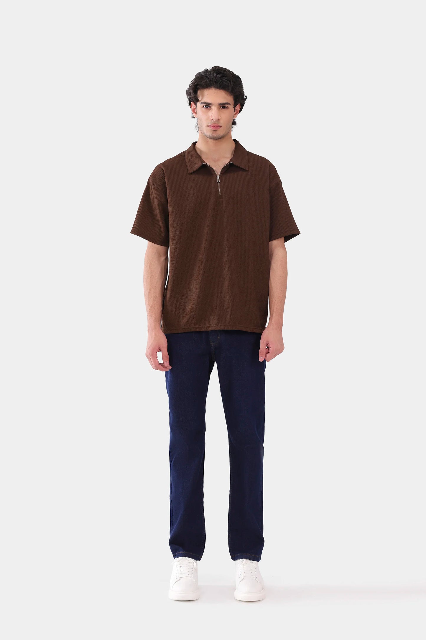 Oversized Seersucker Polo - Cougar Clothing