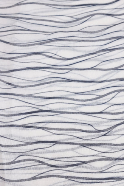 Wavy Pattern Printed Scarf - Cougar Clothing