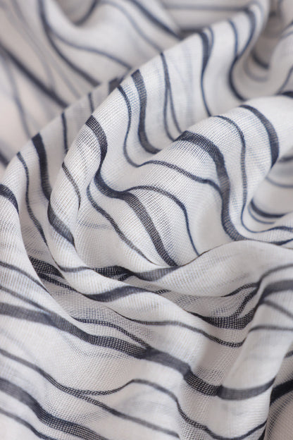 Wavy Pattern Printed Scarf - Cougar Clothing