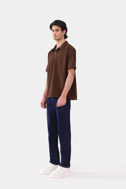 Oversized Seersucker Polo - Cougar Clothing