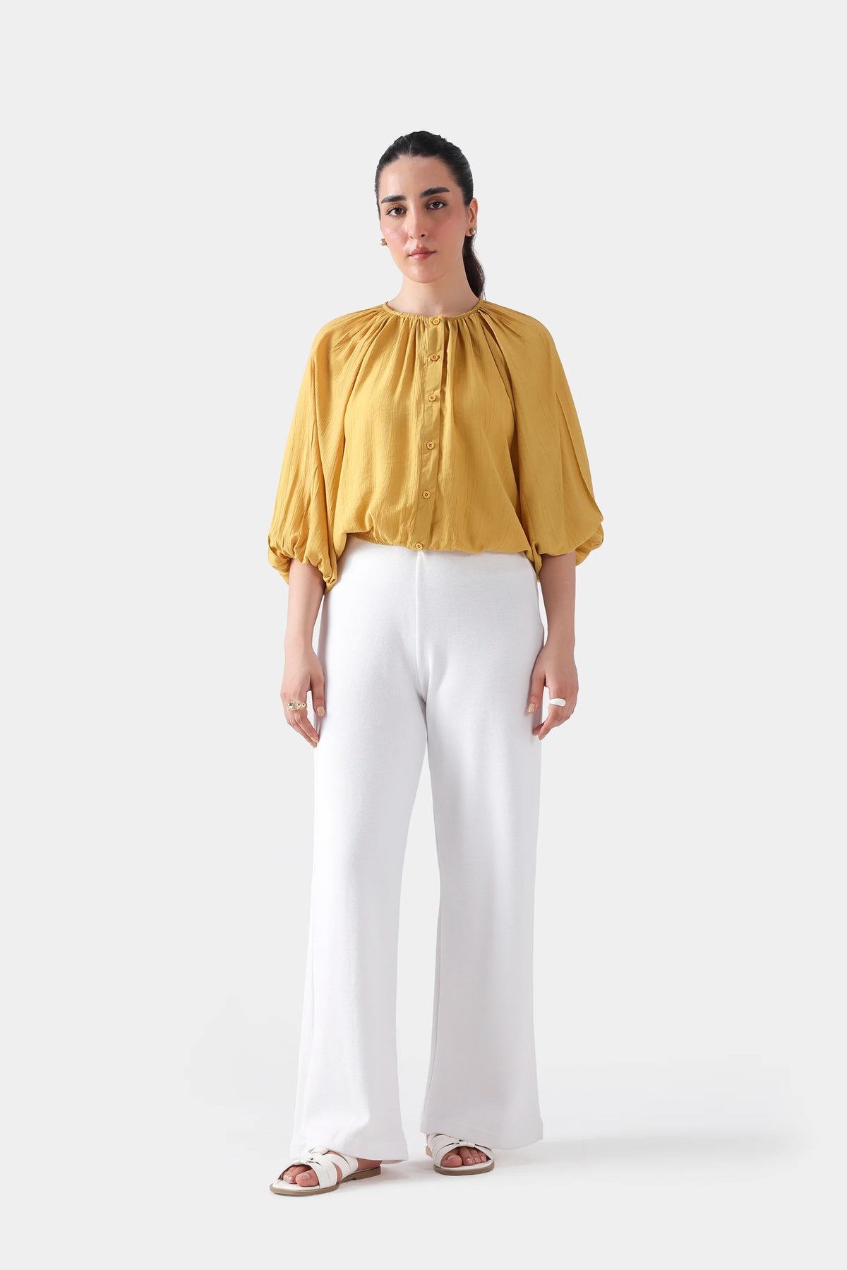 Button-Down Cotton Top - Cougar Clothing