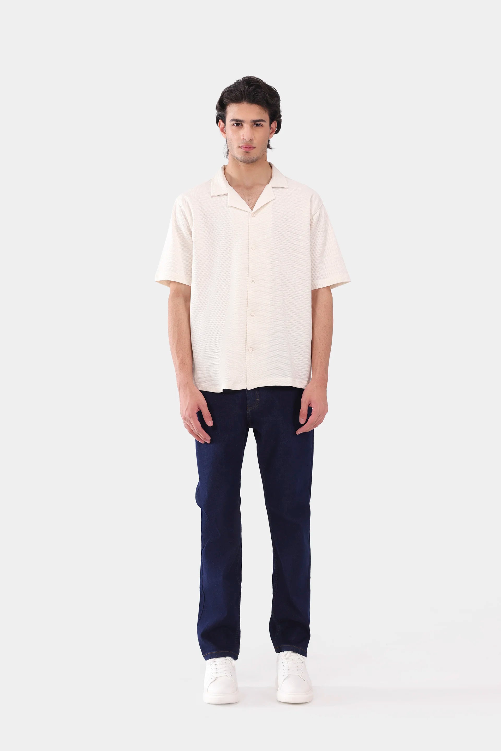 Popcorn Knit Boxy Shirt - Cougar Clothing