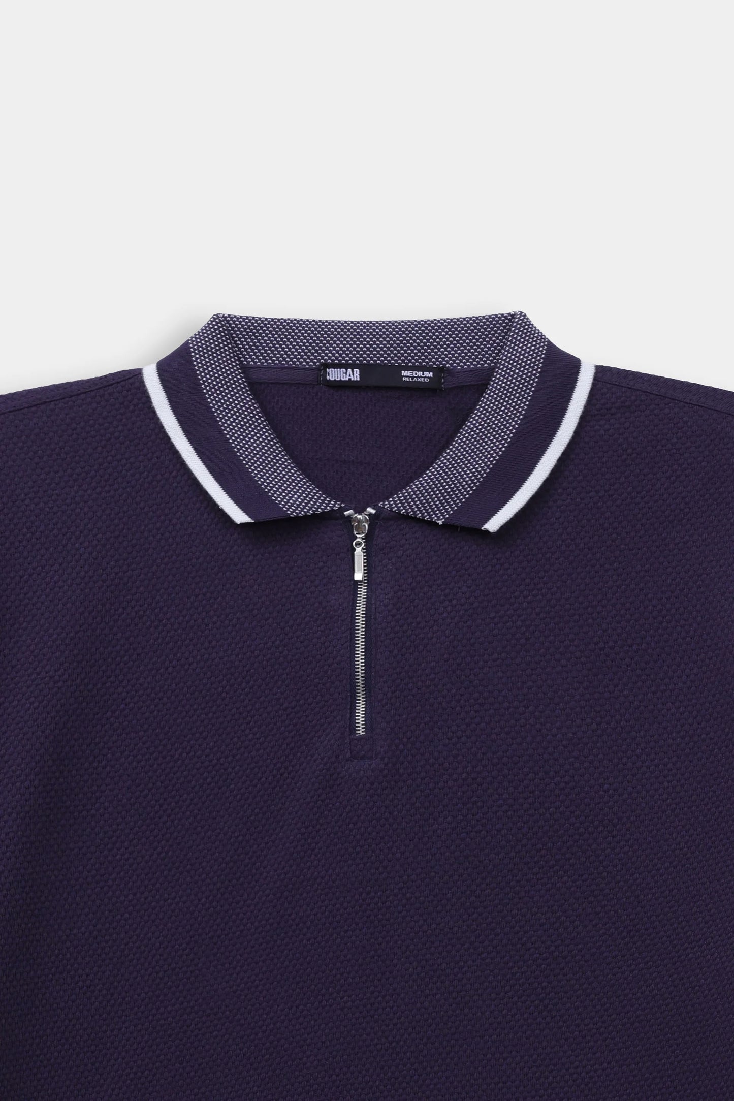 Quarter Zip Textured Polo - Cougar Clothing