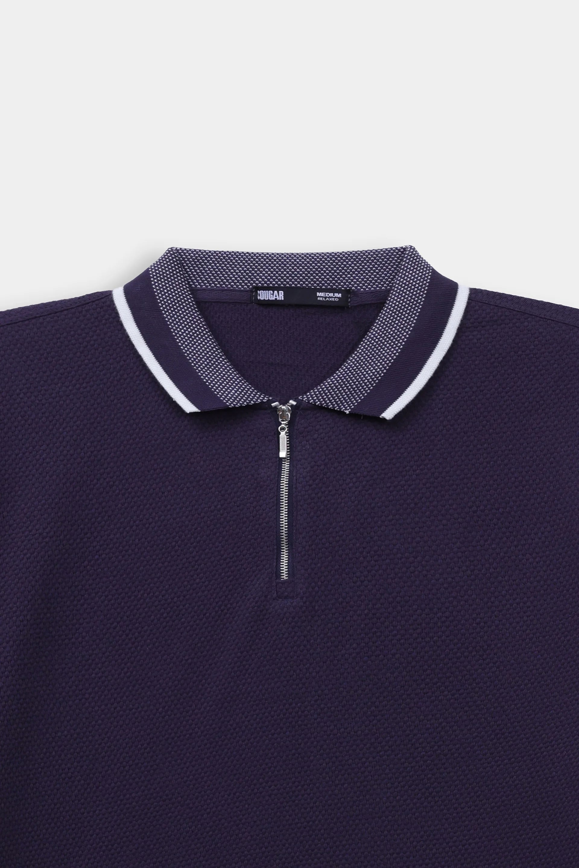 Quarter Zip Textured Polo - Cougar Clothing