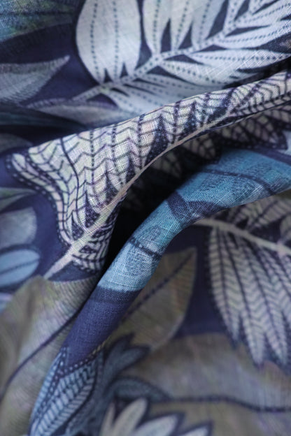 Leafy Print Silk Scarf - Cougar Clothing