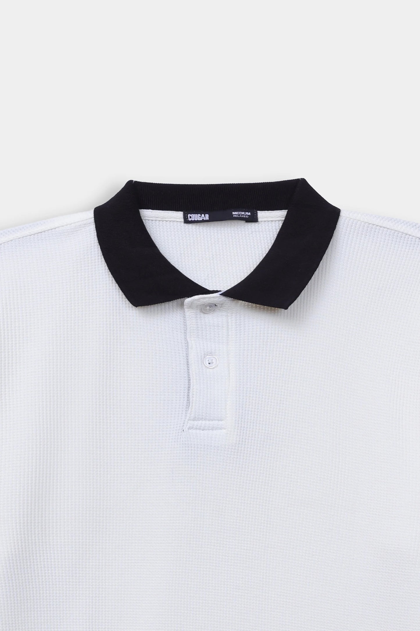 Contrast Textured Polo - Cougar Clothing