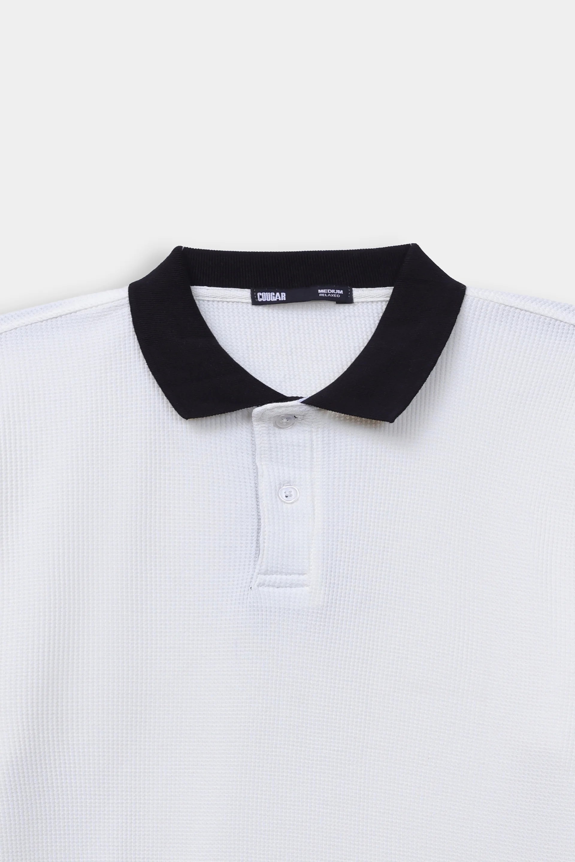 Contrast Textured Polo - Cougar Clothing