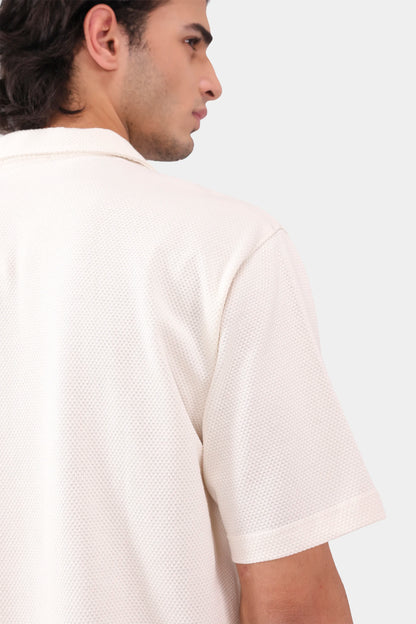Popcorn Knit Boxy Shirt - Cougar Clothing
