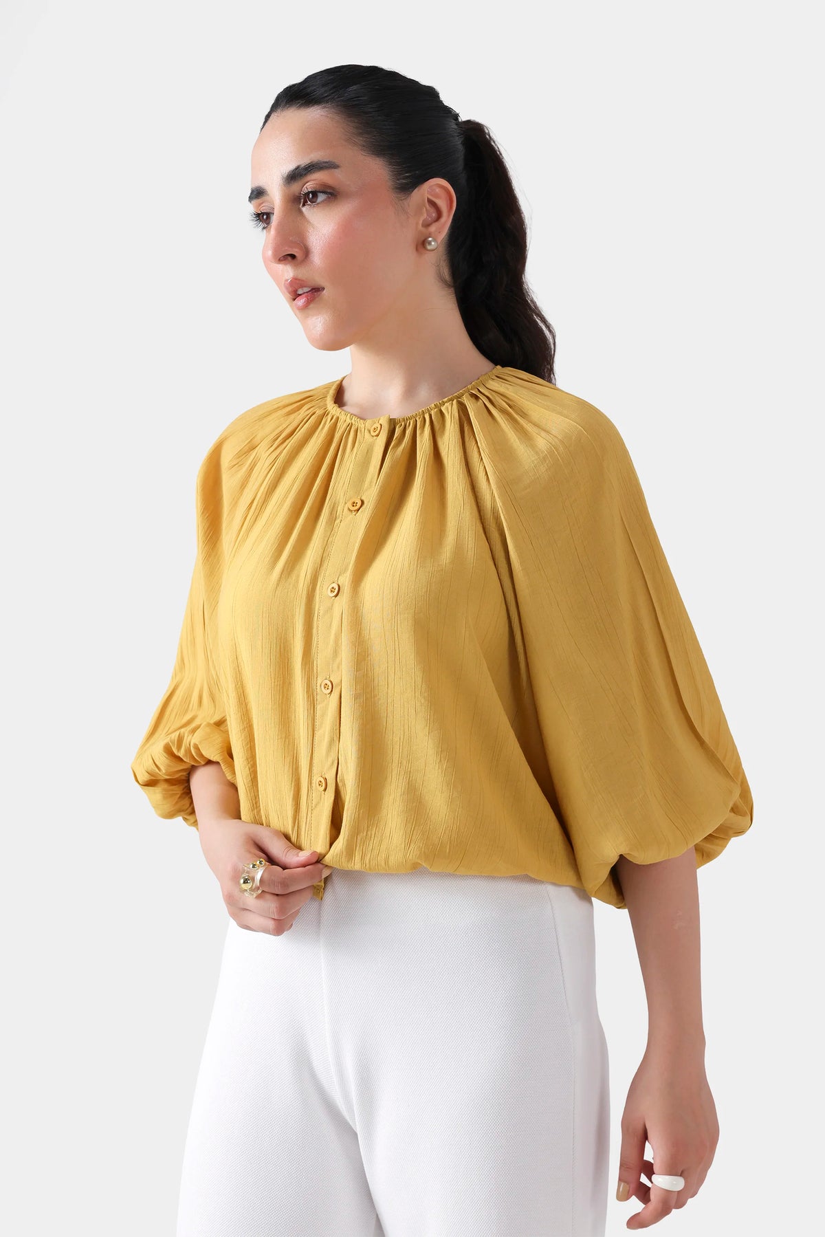 Button-Down Cotton Top - Cougar Clothing