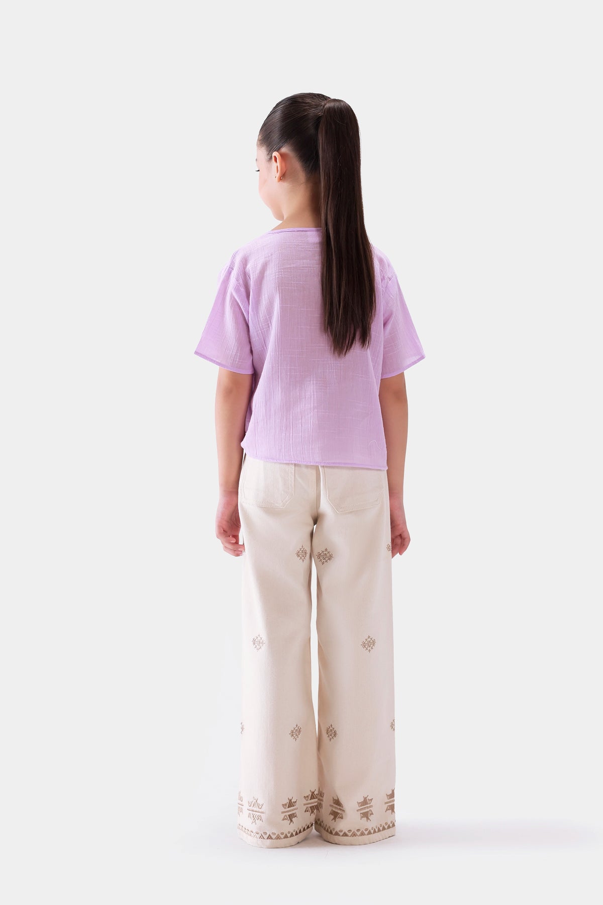 Front Tie Top With Crochet Pocket - Cougar Clothing