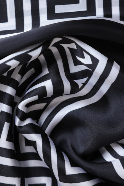 Geometric Print Silk Scarf - Cougar Clothing