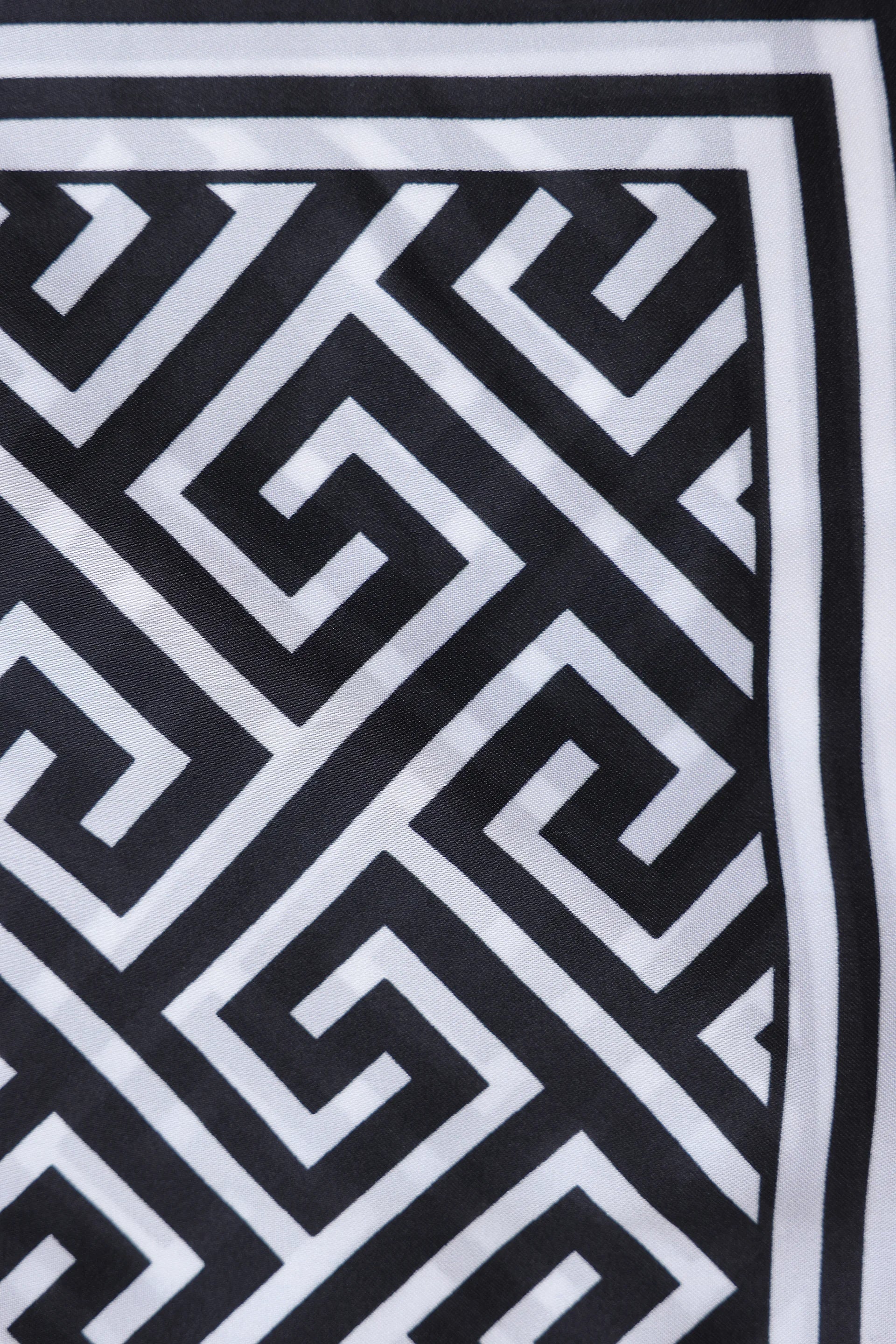 Geometric Print Silk Scarf - Cougar Clothing