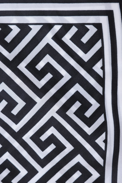 Geometric Print Silk Scarf - Cougar Clothing