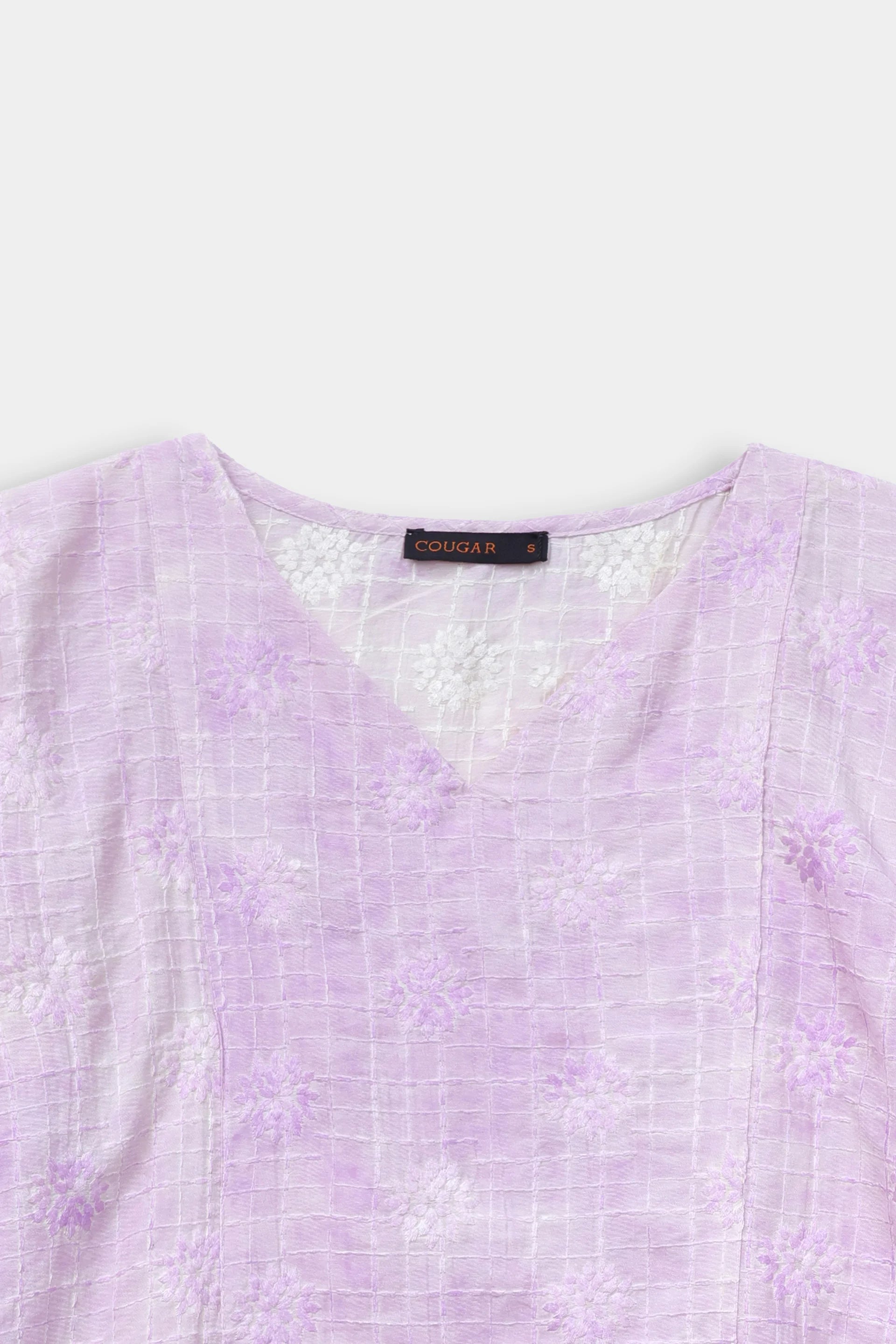 Embroidered Pull Sleeve Top - Cougar Clothing