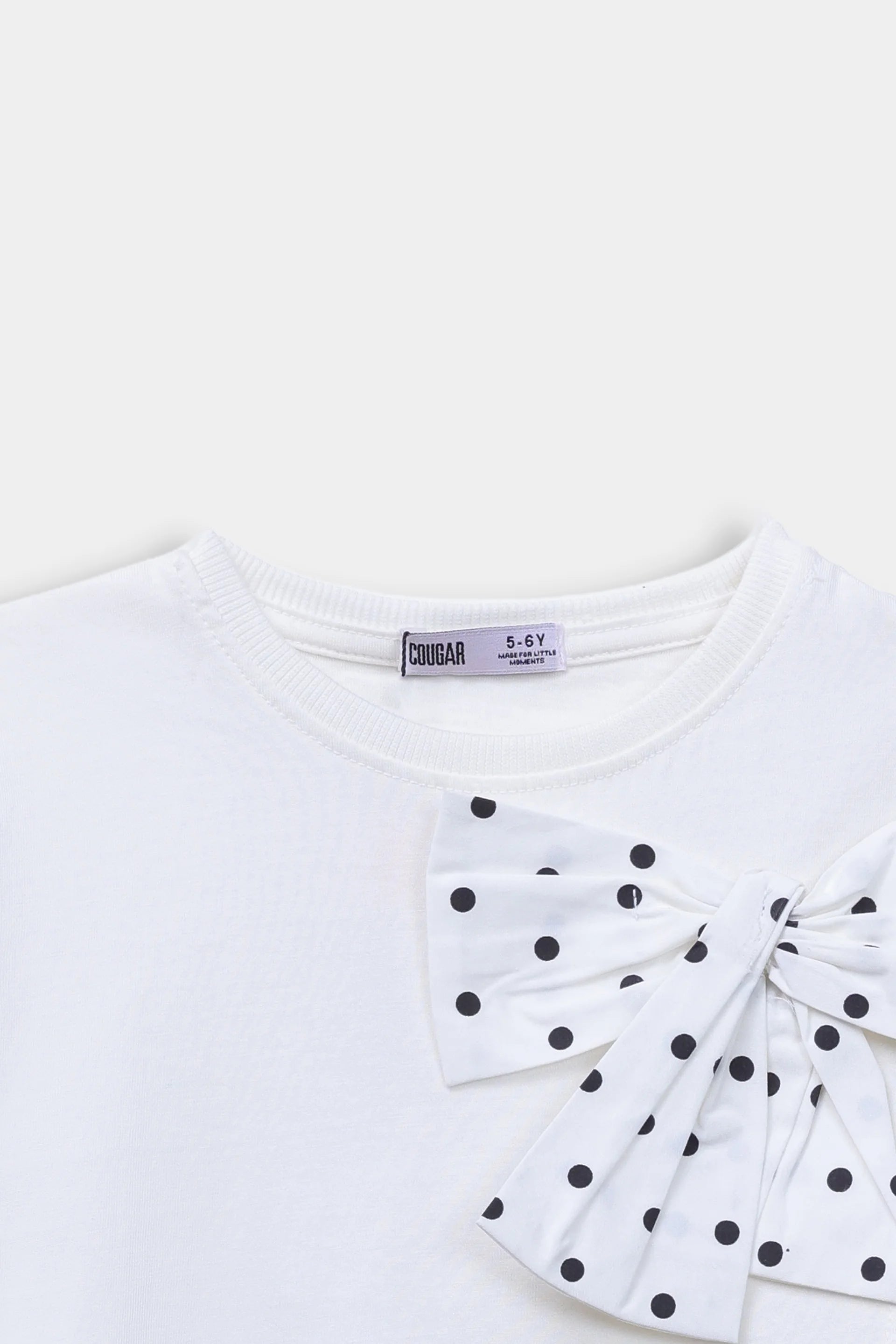 Polka Dot Bow T-Shirt - Cougar Clothing