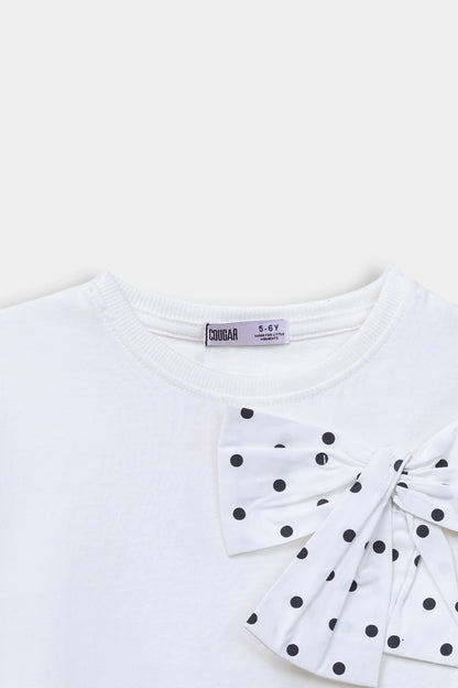 Polka Dot Bow T-Shirt - Cougar Clothing