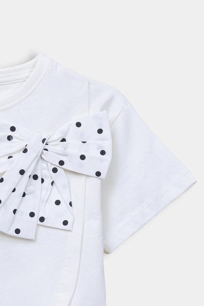 Polka Dot Bow T-Shirt - Cougar Clothing