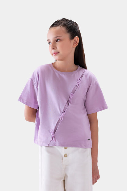 Oversized Bow-Detailed T-Shirt - Cougar Clothing
