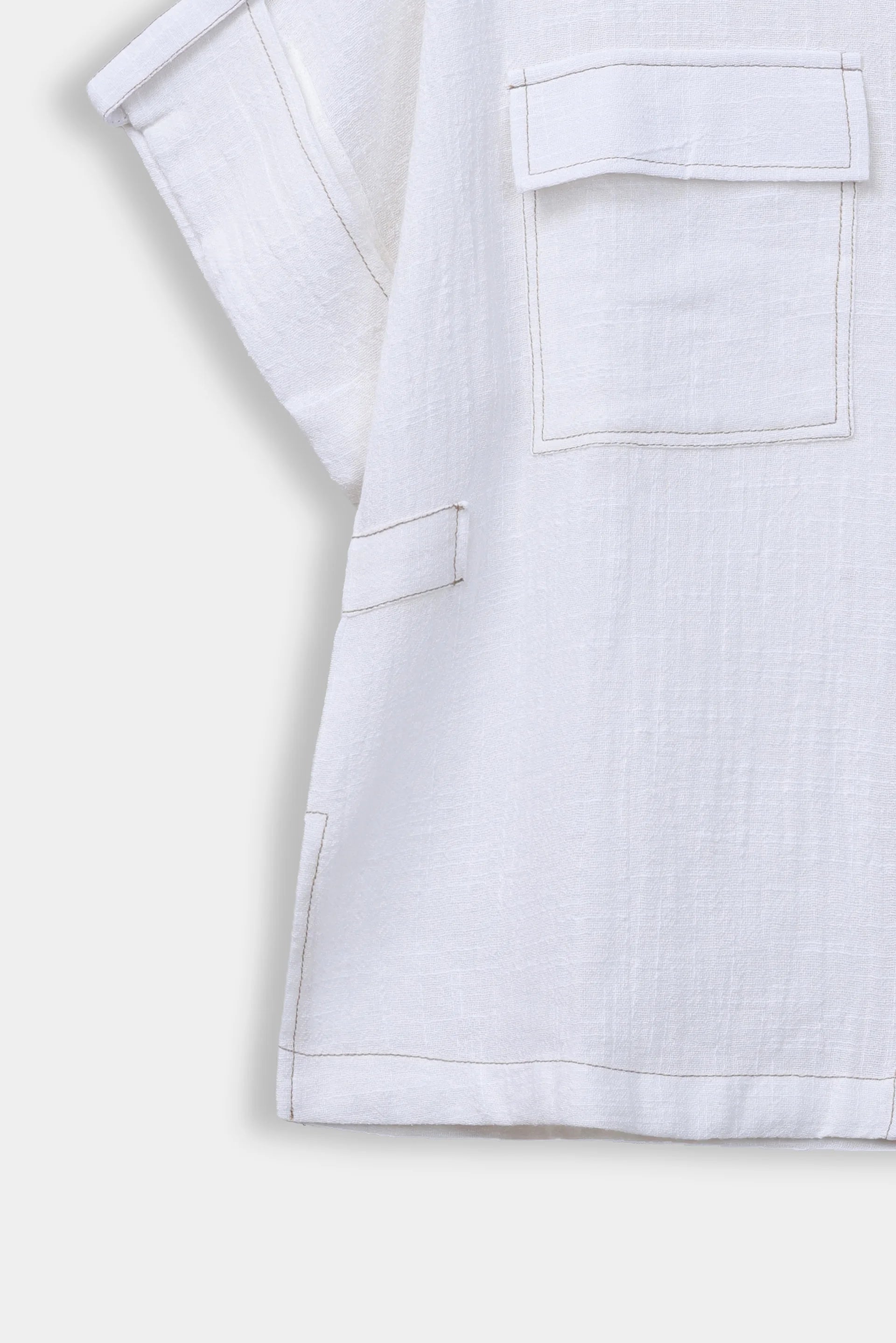 Cropped Button Down Shirt - Cougar Clothing