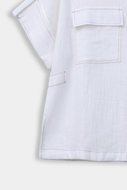Cropped Button Down Shirt - Cougar Clothing