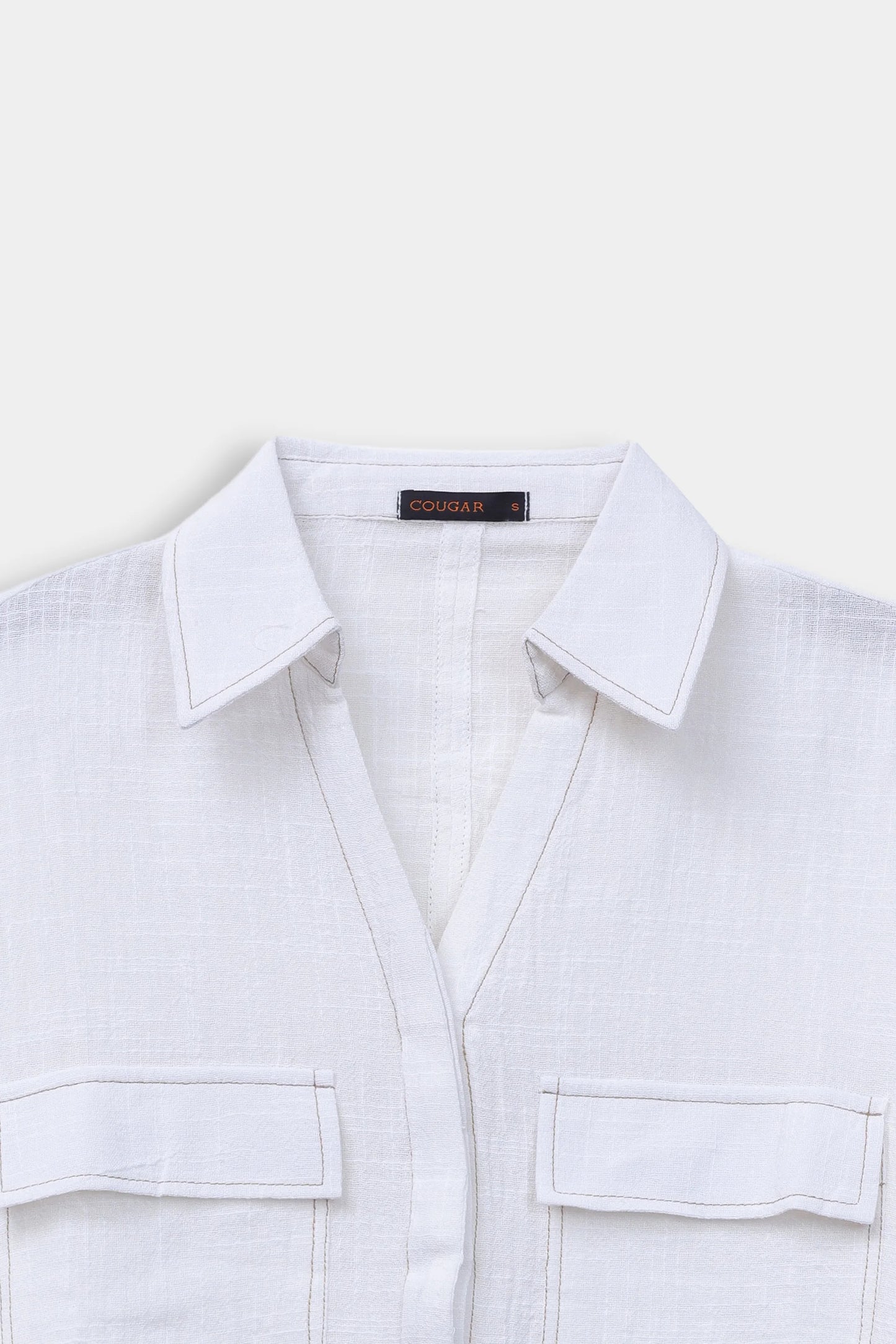 Cropped Button Down Shirt - Cougar Clothing