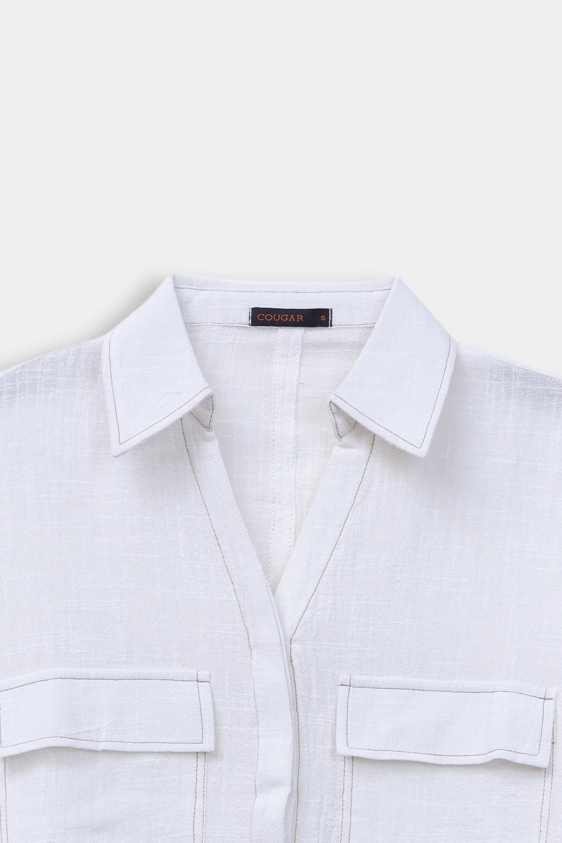 Cropped Button Down Shirt - Cougar Clothing