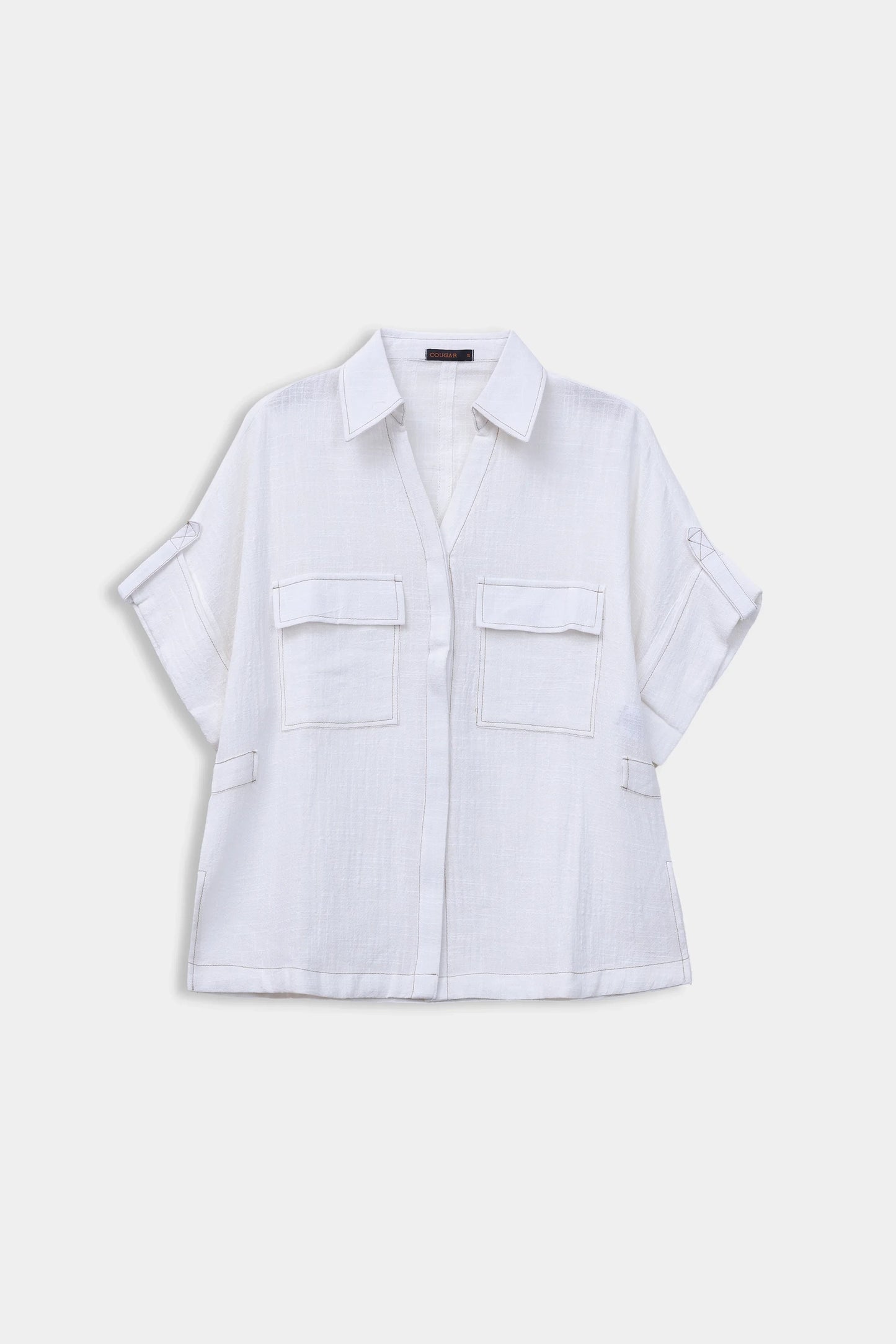 Cropped Button Down Shirt - Cougar Clothing