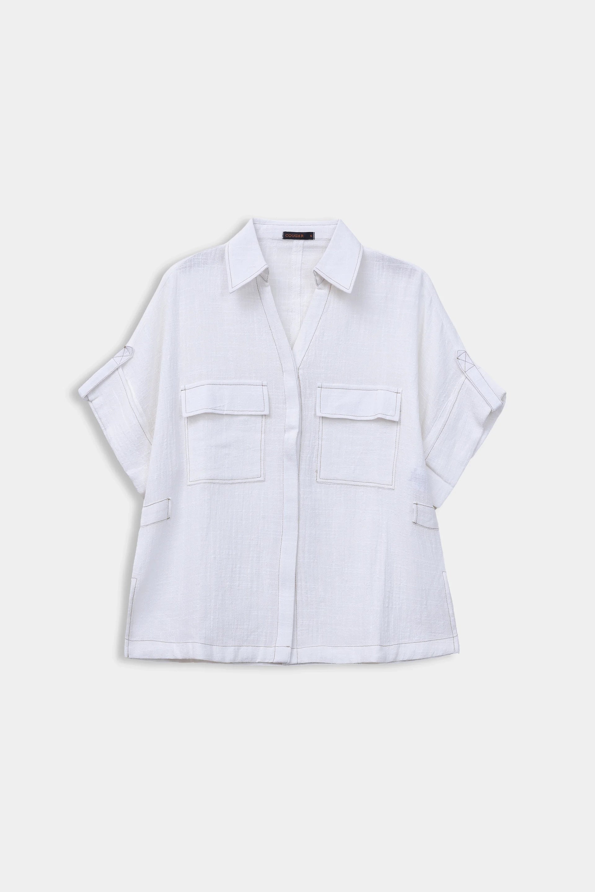 Cropped Button Down Shirt - Cougar Clothing