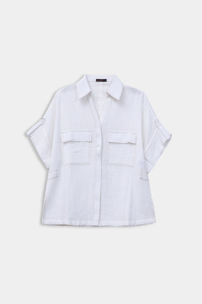 Cropped Button Down Shirt - Cougar Clothing
