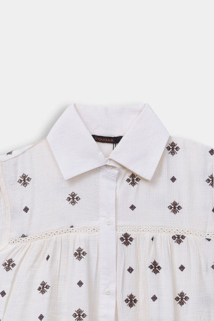 Sleeveless Embroidered Top - Cougar Clothing