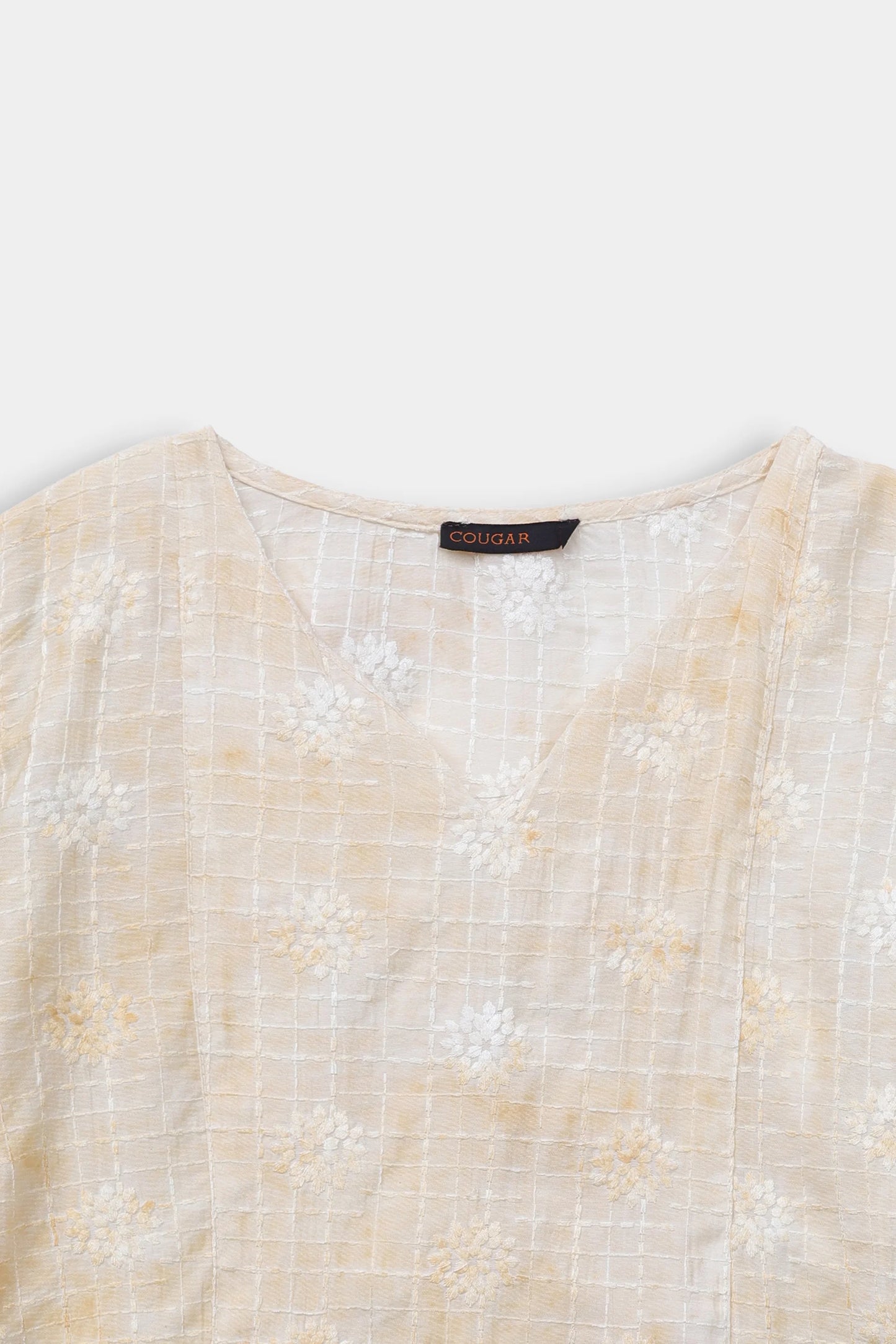 Embroidered Pull Sleeve Top - Cougar Clothing