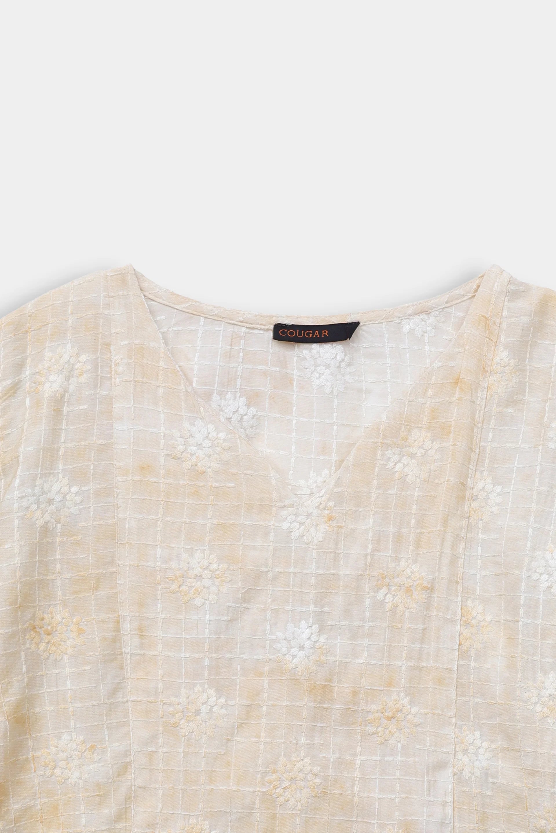 Embroidered Pull Sleeve Top - Cougar Clothing