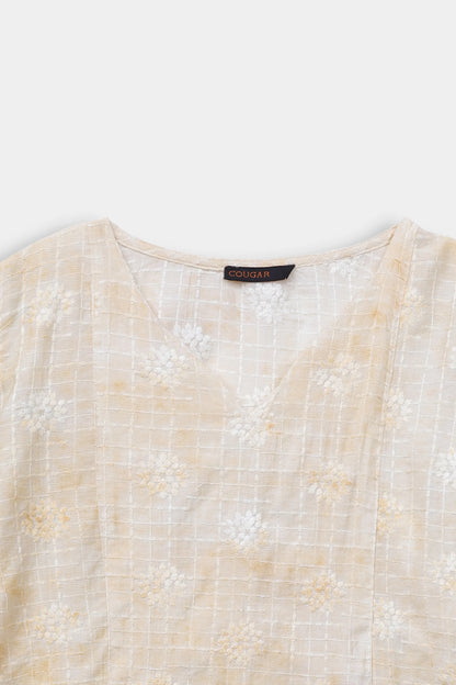 Embroidered Pull Sleeve Top - Cougar Clothing