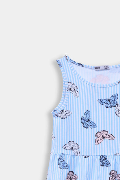 Butterfly Printed Dress - Cougar Clothing