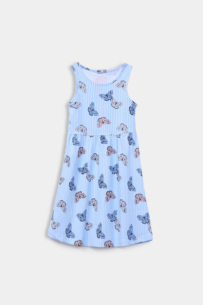 Butterfly Printed Dress - Cougar Clothing